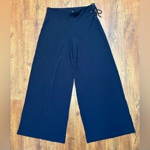 Ralph Lauren Navy Blue Elegant Wide-Leg Pants
